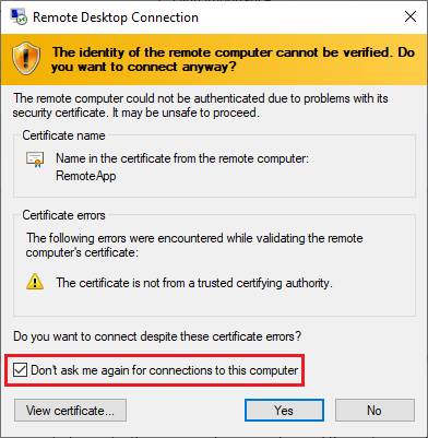 Remote Desktop Connections